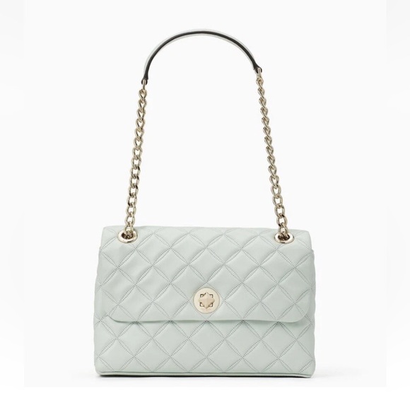 kate spade Handbags - KATE SPADE NATALIA MEDIUM FLAP CROSSBODY SHOULDER CRYSTAL BLUE LEATHER BAG